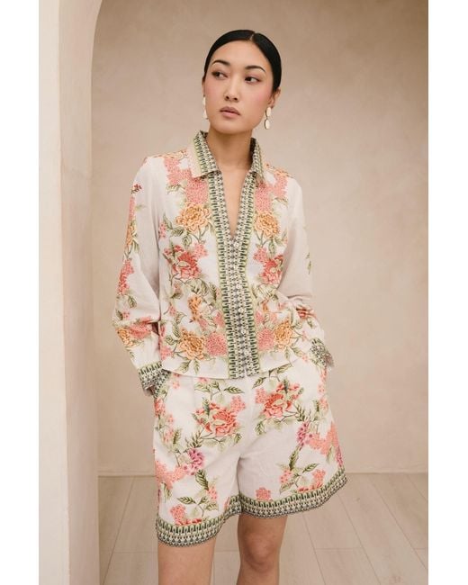 Raishma Metallic Neutrals Amani Cream Shirt