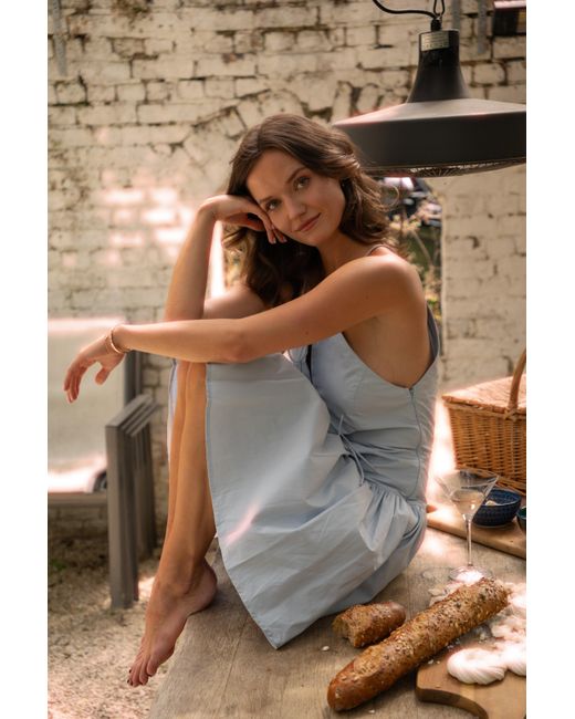 Amy Lynn Blue Raffaella Pure Cotton Skater Dress