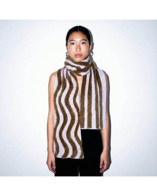 Ccy Currency Multicolor Striped Scarf