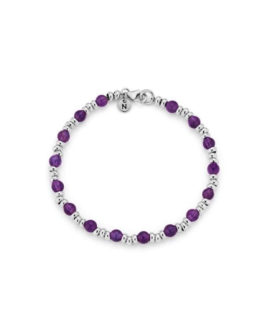 Nellou Jewellery Metallic Gem Amethyst Bracelet Birthstone February Sterling