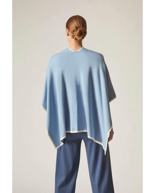 James Lakeland Blue Pale Front Knot Poncho