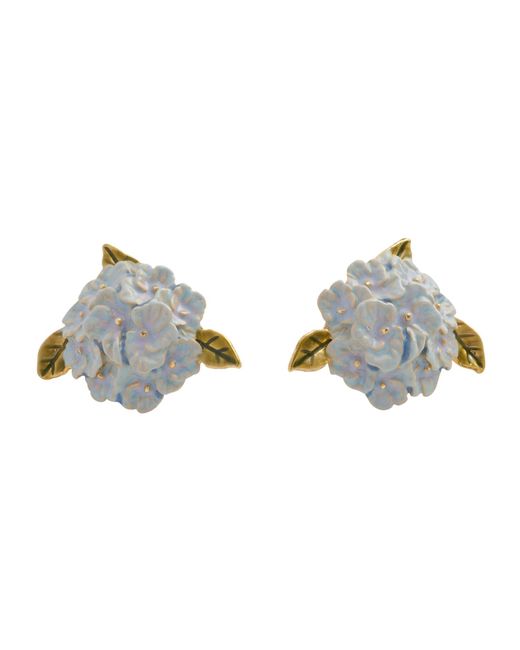Fable England Multicolor Enamel Hydrangea Earrings