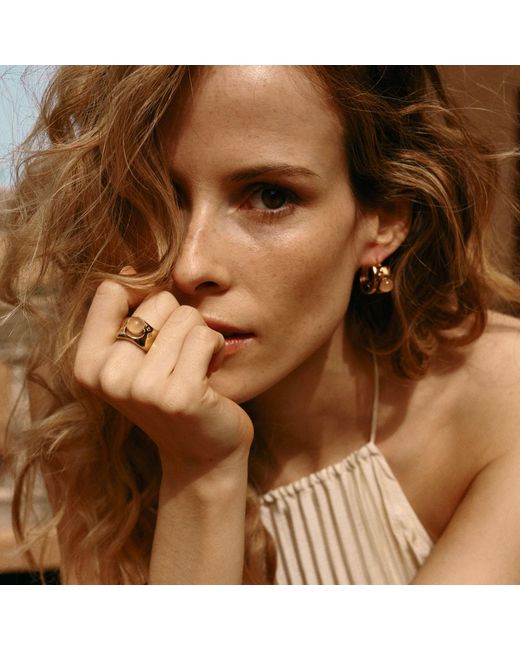 Retro Chic Metallic Neutrals Dawn Light Wide Ring