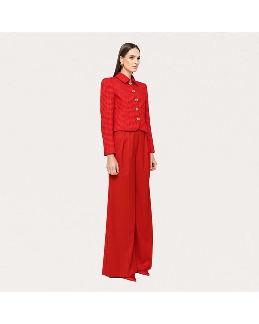 Nissa Red Boucle Suit Jacket
