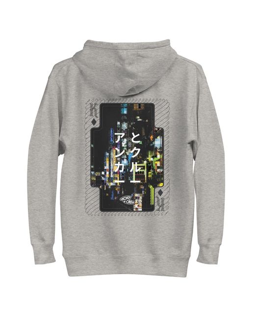 Anchor and Crew Gray Heather Two Japan Gurafiku Cotton Blend Hoodie