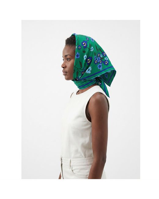 Jessie Zhao New York Green Emerald Echo Double Sided Silk Scarf