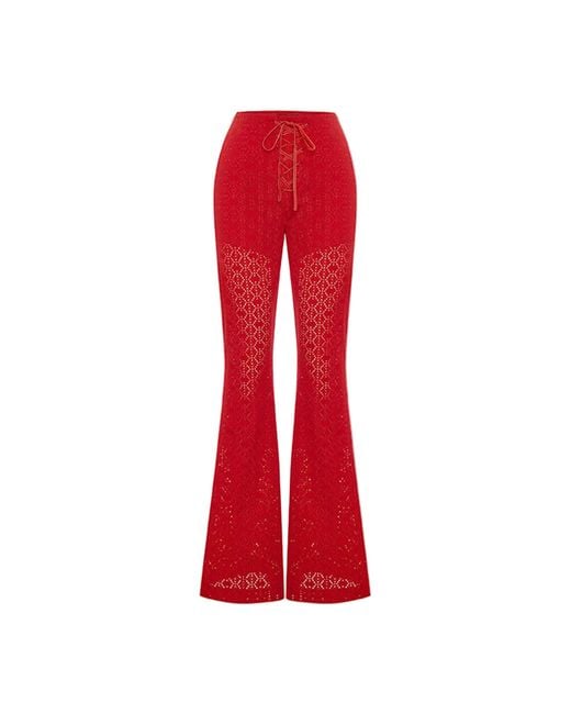 Pcfg The Broderie Anglaise Edit High Rise Embroidered Flare Pants