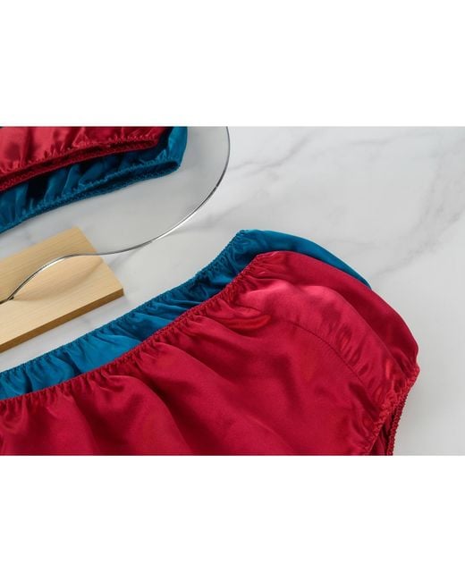 Soft Strokes Silk Red Set Of Two Pure Mulberry Silk French Cut Panties