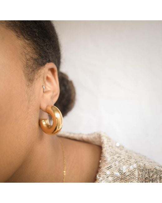 Superdivajewellery Metallic Sarah Thick Hoop Earrings