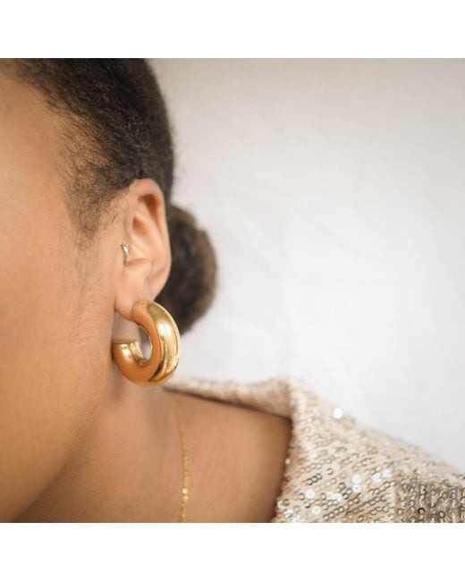 Superdivajewellery Metallic Sarah Thick Hoop Earrings