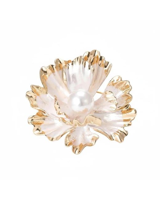 Angel Barocco Metallic Peony Pearl Brooch