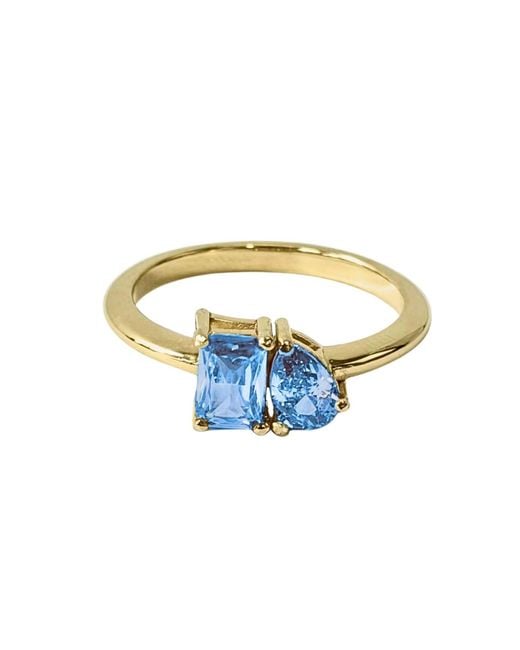 Belinda Jewelz Blue Toi Et Moi Topaz Birthstone Ring