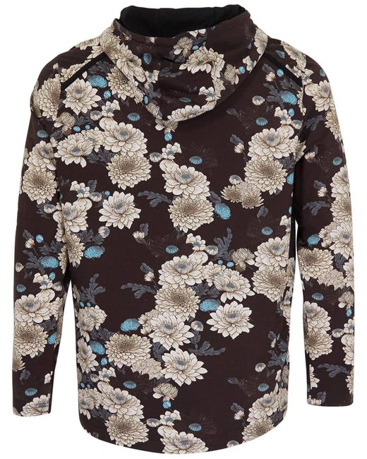 Lords of Harlech Gray Horatio Serious Floral Hoodie for men