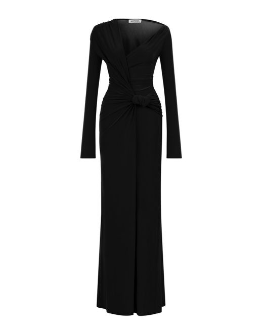 Nocturne Black Draped Long Dress