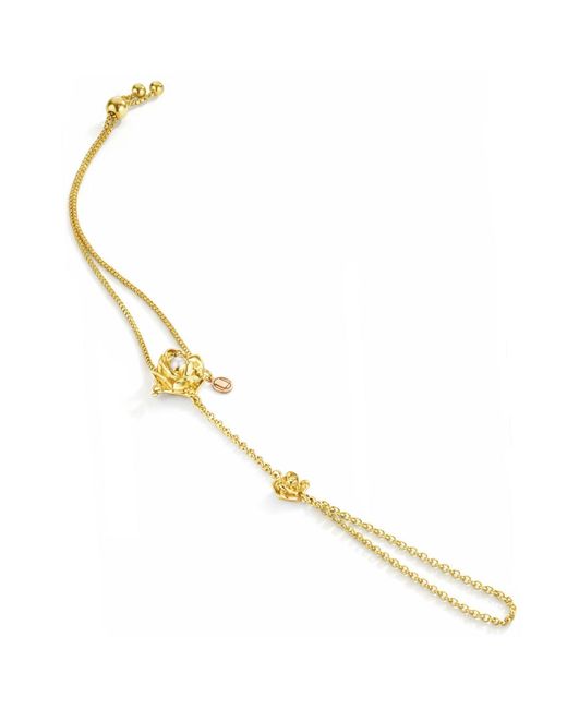 Unaloe Metallic Plated Rose Hand Chain With Natural Pearl – Contemporary Luxury Baci Mano Jewelry For
