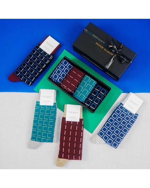 Peper Harow - Made in England Blue Cube Gift Box for men