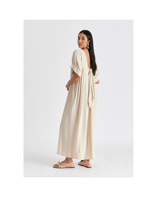 Paisie Natural Neutrals Relaxed Fit Wide Leg Jumpsuit With Belt