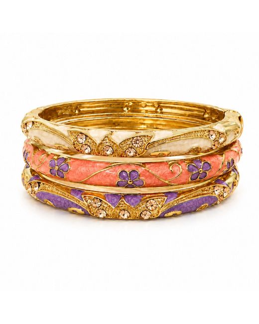 Nuvv Collection Orange Pastel Enamel Bangles