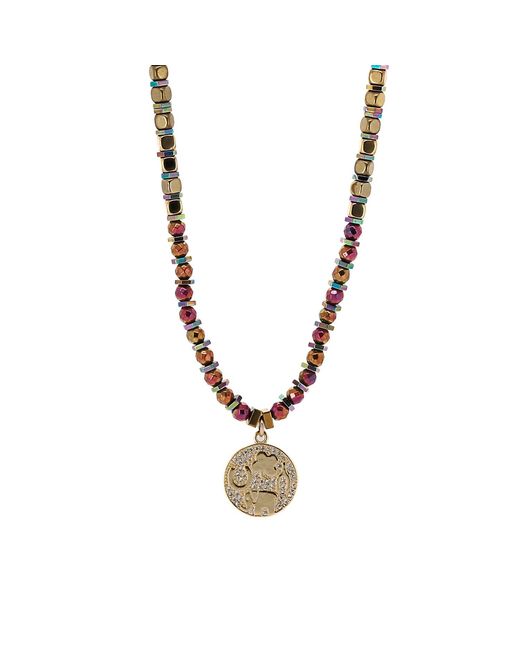 Ebru Jewelry Metallic Calming Hematite Protection Symbol Necklace