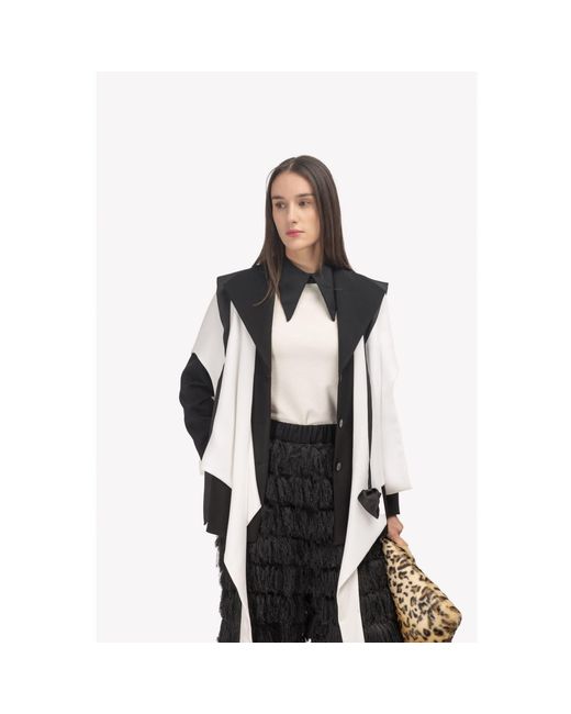 Julia Allert Black Architectural Asymmetrical Hooded Jacket –