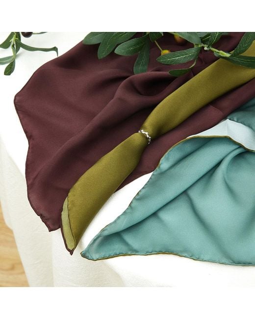 Soft Strokes Silk Green Pure Silk Scarf Tree Solid Colour Collection Small