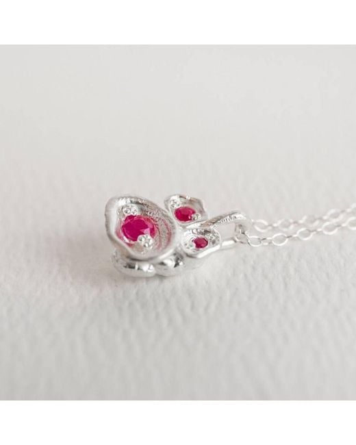 Claire Hill Designs Metallic Ruby Lichen Pendant Necklace