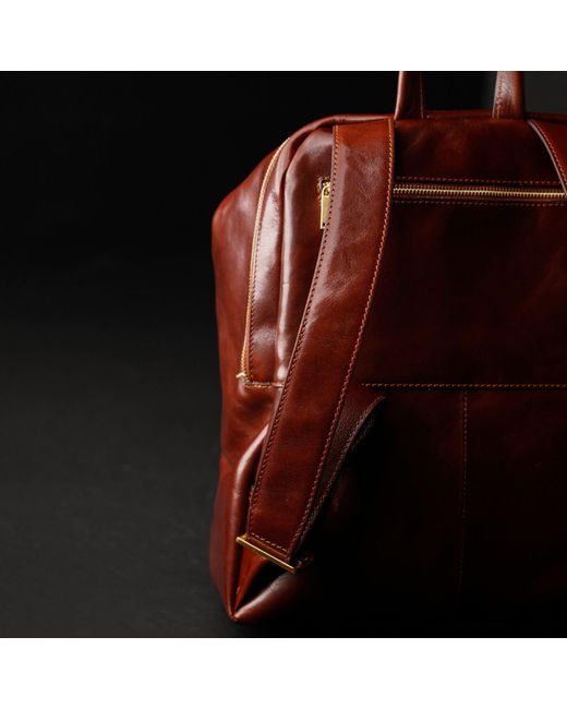 Time Resistance Brown Leather Backpack