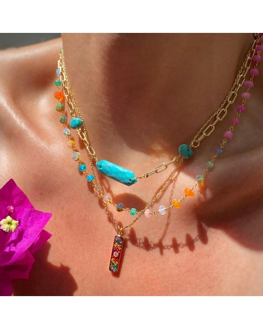 Native Gem Metallic Neon Opal Necklace