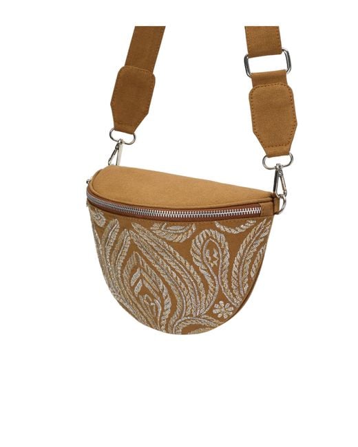 Jodi Lee Multicolor Neutrals All That Jazz Belt Bag Taupe Canvas