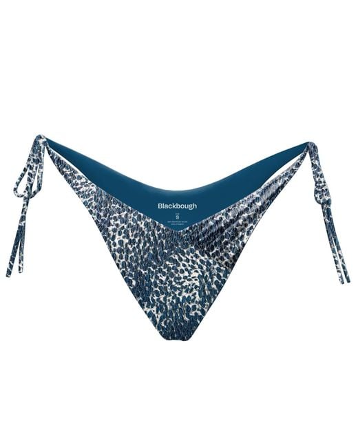 Blackbough Swim Blue Cynthia Side-Ties Cheeky Bottoms Snow Leopard Jacquard
