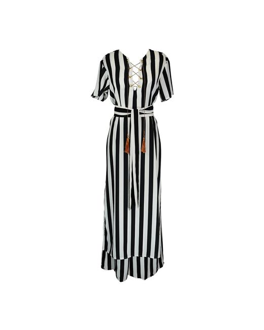 Jennafer Grace Black Corsaire Stripe Tunic & Palazzo Set
