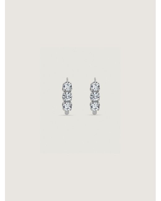 Diamonbliss Metallic Marilyn Monroe Three Stones Hoop Earrings