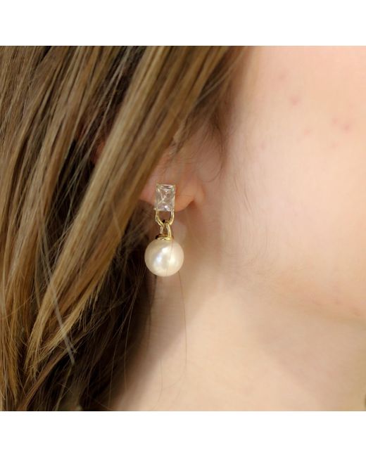 1610Istanbul Metallic Bridal Vintage Pearl Earrings