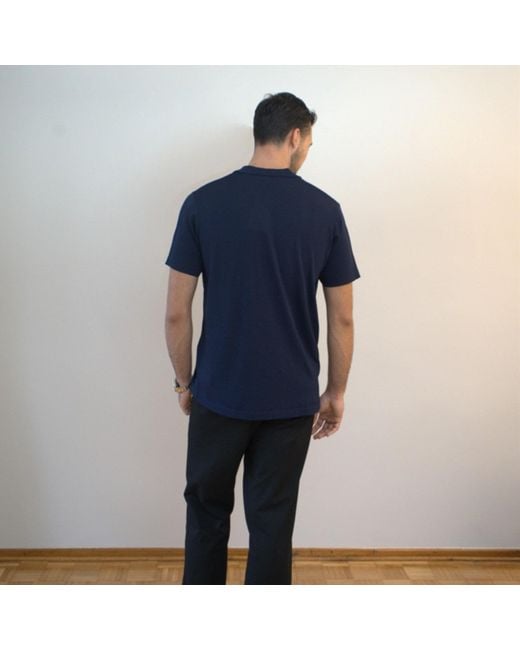 Nuvv Collection Blue Zip-Neck Polo Lightweight Knit for men