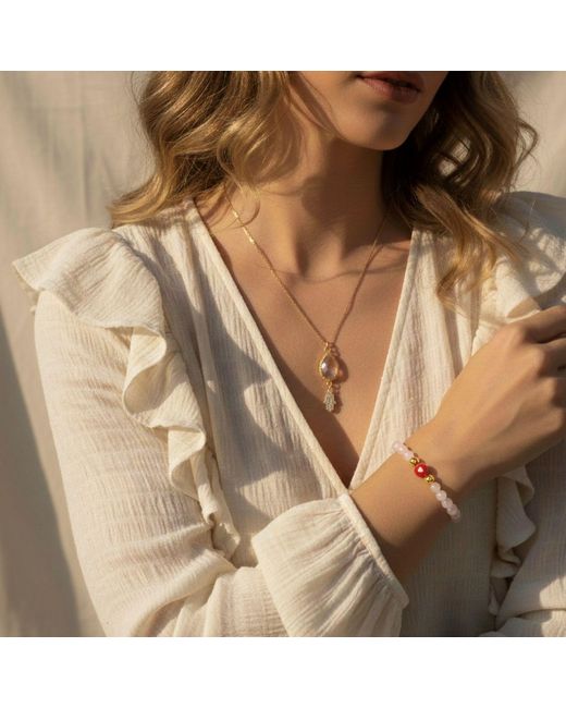 Seven Saints Metallic Morganite Heart Bracelet For Love And Blushing Glow
