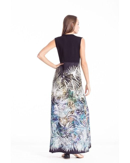 Conquista Blue Empire Waist Maxi Dress