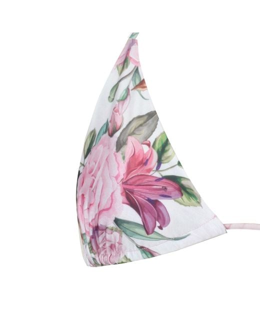 Nur Karaata Multicolor Triangle Rose Bikini Set