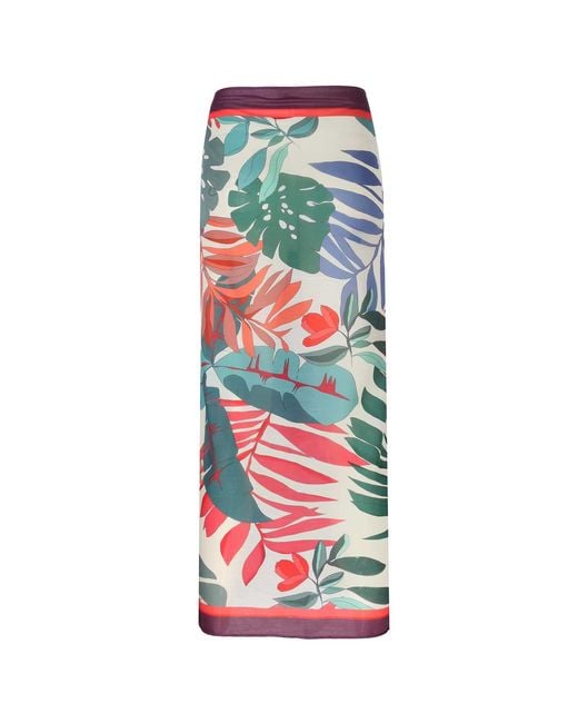 LOVEIST STORE Red Bancha Abstract Jungle Pareo Sarong