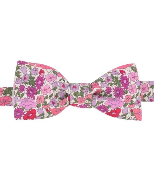 LE COLONEL Pink Liberty Grenadine Poppy Bow Tie for men