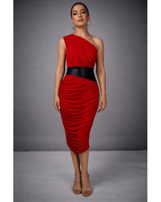 Monice London Red Riri Midi Dress