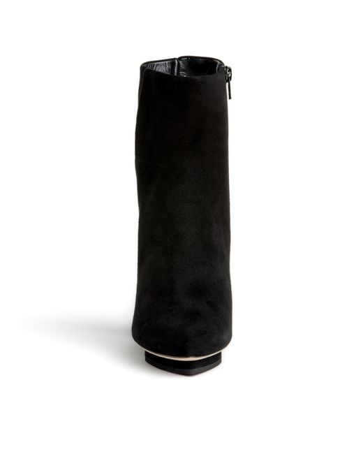 Beautiisoles by Robyn Shreiber Made in Italy Black Teresa Suede Bootie Comfortable Hidden Platform & Zipper Work Day Or Evening