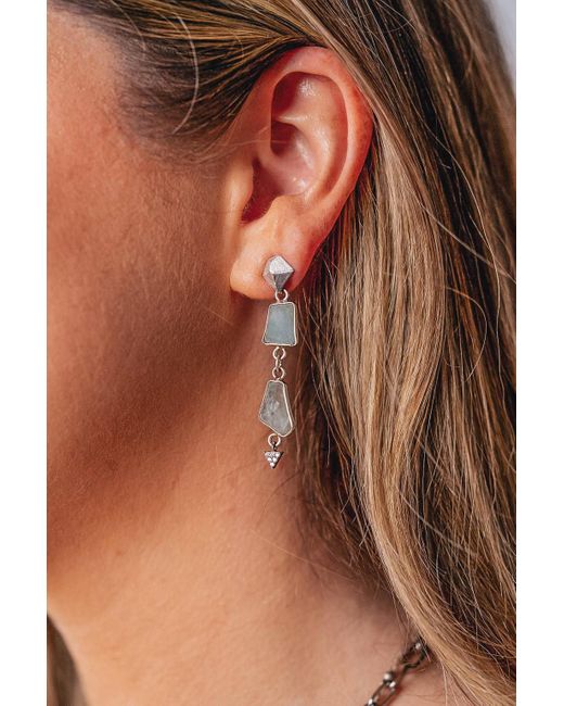 Loni Paul Jewelry Green Asymmetrical Aquamarine Earrings