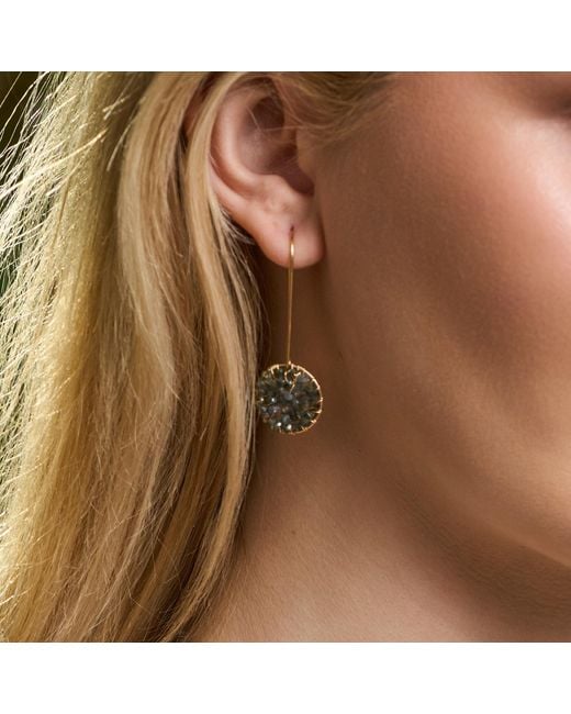 Corina Mardari Jewelry Metallic Sapphire-Filled Handmade Dangle Earrings