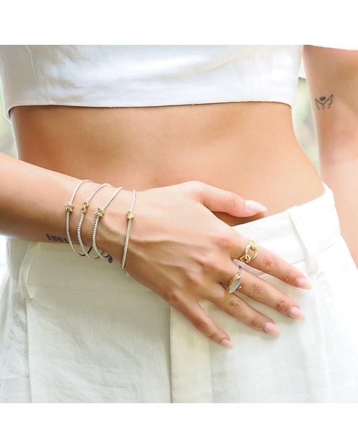 Ebru Jewelry Metallic Infinity Diamond Tennis Bracelet