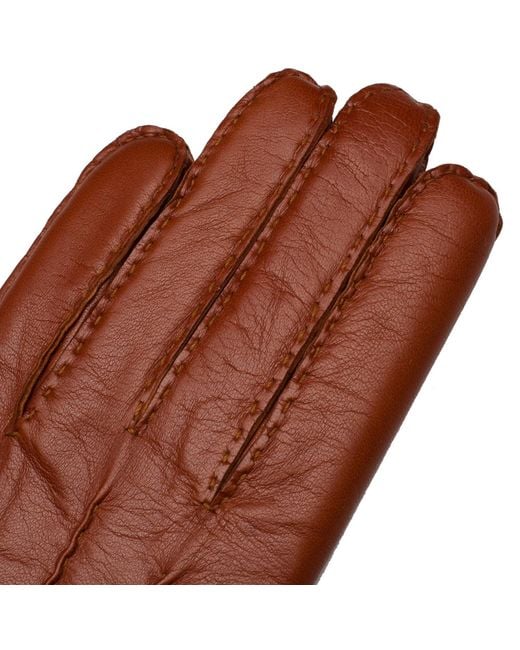 1861 Glove Manufactory Brown Treviso Hand Sewn Gloves for men