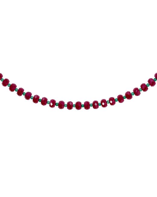 Bombyx House Red Jumbo Ruby Agate Alternating Necklace