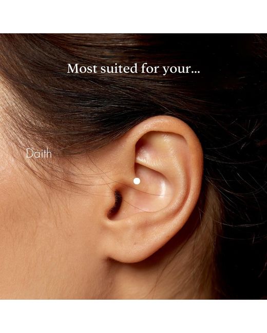 Zohreh Metallic Diamond Pavé Daith Hoop 9K