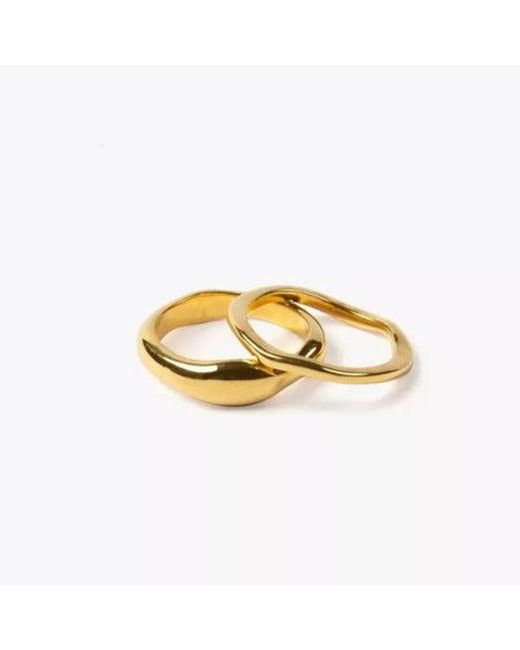 Mickey's Girl Metallic Double Stacked Waterproof Rings