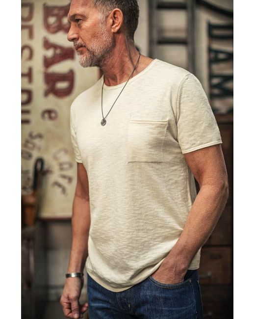 &SONS Trading Co Natural Bianco Knitted T-Shirt Raw for men