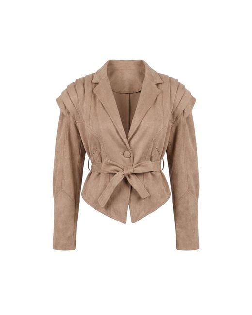 Modenaire Natural Neutrals Structured Belted Jacket